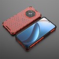 For Realme 12+ Shockproof Honeycomb Phone Case(Red)