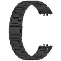 For Samsung Galaxy Fit 3 SM-R390 Three Bead Stainless Steel Metal Watch Band(Black)