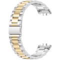 For Samsung Galaxy Fit 3 SM-R390 Three Bead Stainless Steel Metal Watch Band(Silver+Gold)