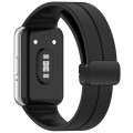 For Samsung Galaxy Fit 3 SM-R390 Magnetic Folding Buckle Silicone Watch Band(Black)