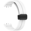 For Samsung Galaxy Fit 3 SM-R390 Magnetic Folding Buckle Silicone Watch Band(White)