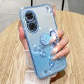 For Realme C67 4G Gradient Glitter Immortal Flower Ring All-inclusive Phone Case(Bule)