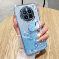 For Realme 12 Pro Gradient Glitter Immortal Flower Ring All-inclusive Phone Case(Bule)