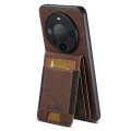 For Huawei Mate 60 Pro+ Suteni H03 Litchi Leather Card Bag Stand Back Phone Case(Brown)