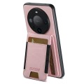 For Huawei Mate 60 Pro+ Suteni H03 Litchi Leather Card Bag Stand Back Phone Case(Pink)