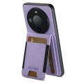 For Huawei Mate 60 Pro+ Suteni H03 Litchi Leather Card Bag Stand Back Phone Case(Purple)