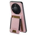 For Huawei Mate 60 Suteni H03 Litchi Leather Card Bag Stand Back Phone Case(Pink)