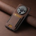 For Huawei Mate 40 Pro Suteni H03 Litchi Leather Card Bag Stand Back Phone Case(Brown)