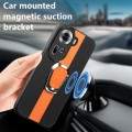 For OPPO Reno10 Global Magnetic Litchi Leather Back Phone Case with Holder(Orange)