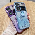 For ZTE Nubian Z60 Ultra Gradient Glitter Immortal Flower Ring All-inclusive Phone Case(Purple)