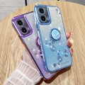 For Motorola Moto G24 Gradient Glitter Immortal Flower Ring All-inclusive Phone Case(Purple)