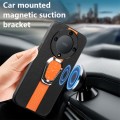 For Honor X40 Magnetic Litchi Leather Back Phone Case with Holder(Orange)