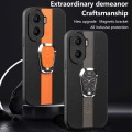 For Honor X40i Magnetic Litchi Leather Back Phone Case with Holder(Orange)