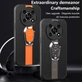 For Honor X30 Magnetic Litchi Leather Back Phone Case with Holder(Orange)