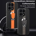For Honor X8A Magnetic Litchi Leather Back Phone Case with Holder(Orange)