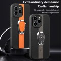 For Honor 60 SE Magnetic Litchi Leather Back Phone Case with Holder(Orange)