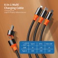 ENKAY 6-in-1 5A USB + Type-C to Type-C / 8 Pin / Micro USB Multifunction Fast Charging Cable, Length