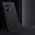 For Xiaomi Redmi Note 13 4G Tree Bark Leather Shockproof Phone Case(Black)