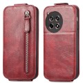For OnePlus Ace 3 Zipper Wallet Vertical Flip Leather Phone Case(Red)