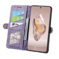 For OnePlus Ace 3 Geometric Zipper Wallet Side Buckle Leather Phone Case(Purple)