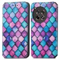 For OnePlus Ace 3 CaseNeo Colorful Magnetic Leather Phone Case(Purple Scales)