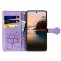 For TCL 40 NXTpaper 5G Cat and Dog Embossed Leather Phone Case(Purple)