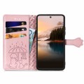 For TCL 40 NXTpaper 5G Cat and Dog Embossed Leather Phone Case(Rose Gold)