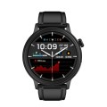 ET470 1.39 inch Color Screen Smart Watch Leather Strap, Support Bluetooth Call / ECG(Black)