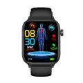 ET570 1.96 inch Color Screen Smart Watch Silicone Strap, Support Bluetooth Call / ECG(Black)