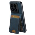 For Xiaomi 13 Pro Suteni H03 Litchi Leather Card Bag Stand Back Phone Case(Blue)