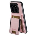 For Xiaomi 13 Pro Suteni H03 Litchi Leather Card Bag Stand Back Phone Case(Pink)