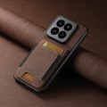 For Xiaomi 13 Suteni H03 Litchi Leather Card Bag Stand Back Phone Case(Brown)