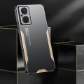 For OPPO A96 Blade Series TPU Hybrid Metal Phone Case(Blue)