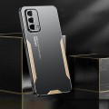 For OPPO A93 Blade Series TPU Hybrid Metal Phone Case(Gold)