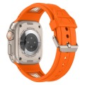 For Apple Watch Ultra 49mm Breathable Stainless Steel Mesh TPU Watch Band(Orange Titanium)