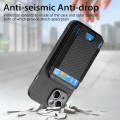 For iPhone 15 Pro Max Carbon Fiber Vertical Flip Wallet Stand Phone Case(Black)