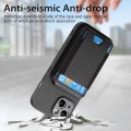 For iPhone 11 Carbon Fiber Vertical Flip Wallet Stand Phone Case(Black)