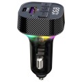 C51  Type-C + USB Car Charger Colorful Light Car Bluetooth Adapter FM Transmitter MP3 Player