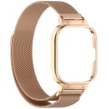 For CMF Watch Pro D395 Metal Frame + Milanese Integrated Magnetic Watch Band(Rose Gold)