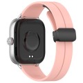 For Redmi Watch 4 Groove Folding Magnetic Buckle Silicone Watch Band(Pink)