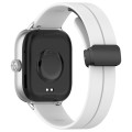 For Redmi Watch 4 Groove Folding Magnetic Buckle Silicone Watch Band(White)