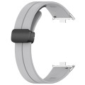 For Redmi Watch 4 Groove Folding Magnetic Buckle Silicone Watch Band(Light Gray)