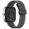 For Redmi Watch 4 Groove Folding Magnetic Buckle Silicone Watch Band(Dark Gray)