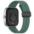 For Xiaomi  Mi Band 8 Pro Groove Folding Magnetic Buckle Silicone Watch Band(Dark Green)