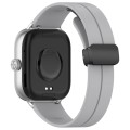 For Xiaomi  Mi Band 8 Pro Groove Folding Magnetic Buckle Silicone Watch Band(Light Gray)