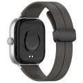For Xiaomi  Mi Band 8 Pro Groove Folding Magnetic Buckle Silicone Watch Band(Dark Gray)