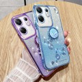 For Infinix Zero 30 4G Gradient Glitter Immortal Flower Ring All-inclusive Phone Case(Purple)