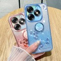 For Itel S23+ Gradient Glitter Immortal Flower Ring All-inclusive Phone Case(Purple)