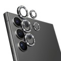 For Samsung Galaxy S24 Ultra 5G NORTHJO Camera Lens Bling Glitter Metal Ring Tempered Glass Film(Bla
