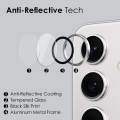 For Samsung Galaxy S24 5G NORTHJO Camera LensCD Vein Metal Ring Tempered Glass Film(Silver)